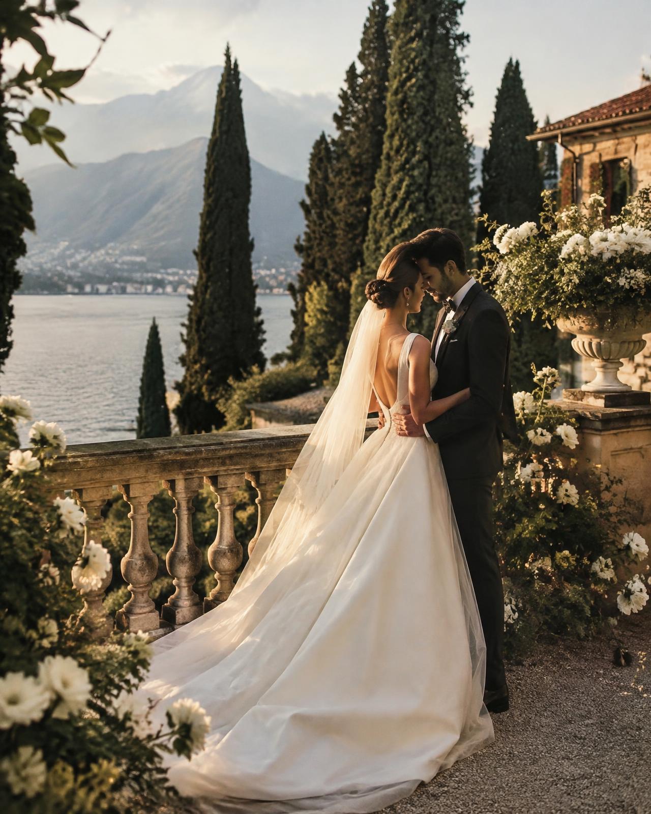 The Italian Villa concept wedding website imagery